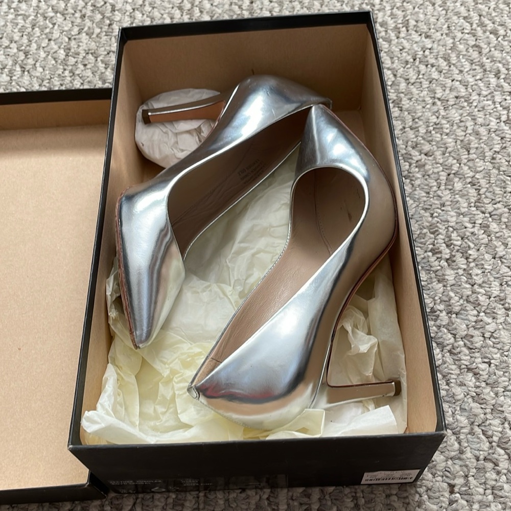 J. Crew Silver Heels